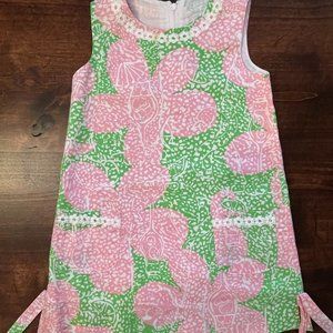 Lilly Pulitzer Toddler Girls Dress 4T Floral Pink and Green